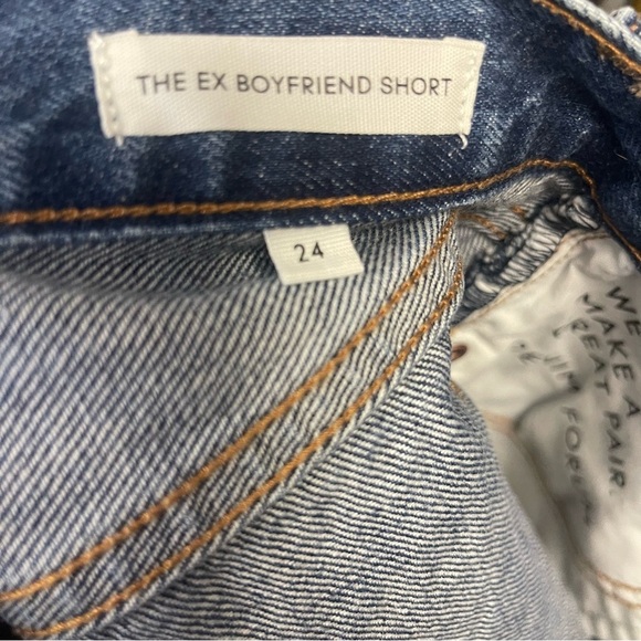 Denim Forum x Aritzia The Ex Boyfriend Relaxed Mid-Rise Cut-Off Shorts Size 24 - Picture 3 of 8